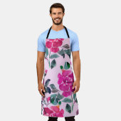 Handgetrokken waterverf opulente rozen. Floral-zee Schort (Gedragen)