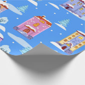 Handgetrokken winter naadloos patroon met schattig cadeaupapier (Hoek)