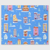 Handgetrokken winter naadloos patroon met schattig cadeaupapier (Vlak)