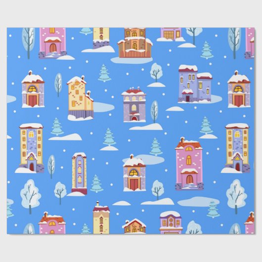 Handgetrokken winter naadloos patroon met schattig cadeaupapier (Vlak)