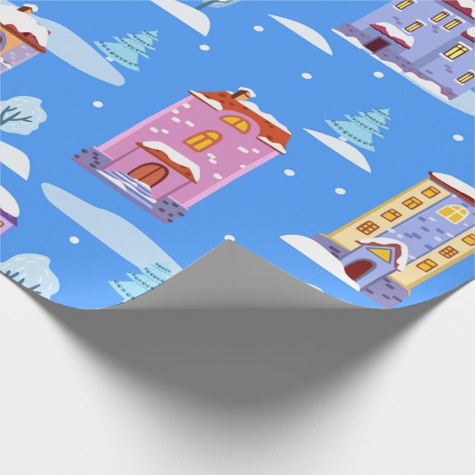 Handgetrokken winter naadloos patroon met schattig cadeaupapier (Hoek)