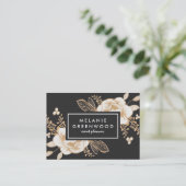 Handgeverfd Visitekaartje met goudverf vloer (Staand voorkant)