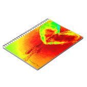 Handgeverfde bloeding Hartlaptop Notitieboek (Linkerzijde)