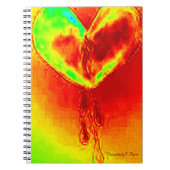 Handgeverfde bloeding Hartlaptop Notitieboek (Voorkant)