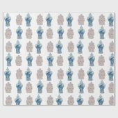 Handgeverfde Chinoiserie Blue Ginger Jar Wrapping Cadeaupapier (Vlak)