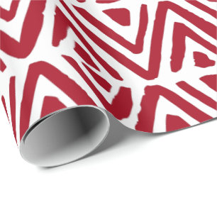 Handgeverfde driehoeken, rijen diamanten kerst cadeaupapier