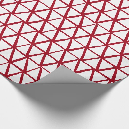 Handgeverfde driehoeken, wit en rood, Kerstmis, Cadeaupapier (Hoek)