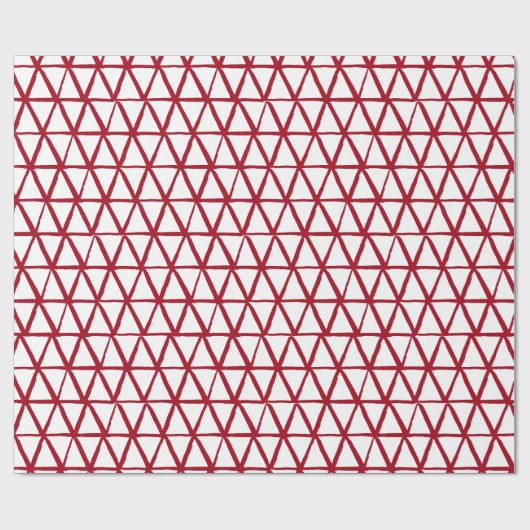 Handgeverfde driehoeken, wit en rood, Kerstmis, Cadeaupapier (Vlak)
