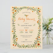 Handgeverfde Floral Sunflower Boho Baby shower Kaart (Staand voorkant)