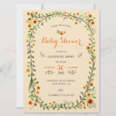 Handgeverfde Floral Sunflower Boho Baby shower Kaart (Voorkant)
