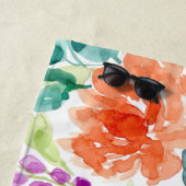 Handgeverfde heldere Waterverf Strandlaken (In situ)