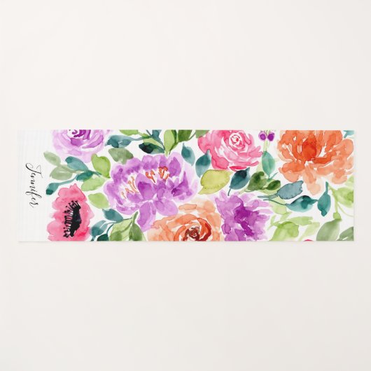 Handgeverfde heldere Waterverf Yogamat (Voorkant (horizontaal))