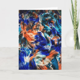 Handgeverfde Kingfisher Yarn Wenskaart Kaart