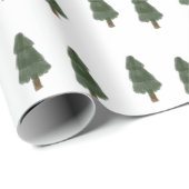 Handgeverfde pine kerstboom, bijtend, land cadeaupapier (Rol Hoek)