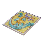 Handgeverfde replica keramische tegel—Spanje, Mexi Tegeltje (Zijkant)