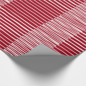 Handgeverfde strepen, met pit, rode en witte kerst cadeaupapier (Hoek)