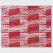 Handgeverfde strepen, met pit, rode en witte kerst cadeaupapier (Vlak)