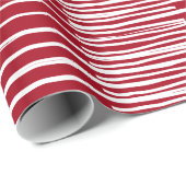 Handgeverfde strepen, met pit, rode en witte kerst cadeaupapier (Rol Hoek)