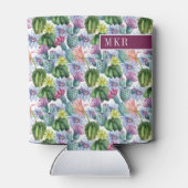 Handgeverfde Waterverf Cactus Patroon Blikjeskoeler (Achterkant)