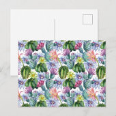 Handgeverfde Waterverf Cactus Patroon Briefkaart (Voorkant / Achterkant)