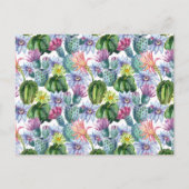 Handgeverfde Waterverf Cactus Patroon Briefkaart (Voorkant)