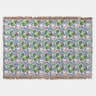 Handgeverfde Waterverf Cactus Patroon Deken