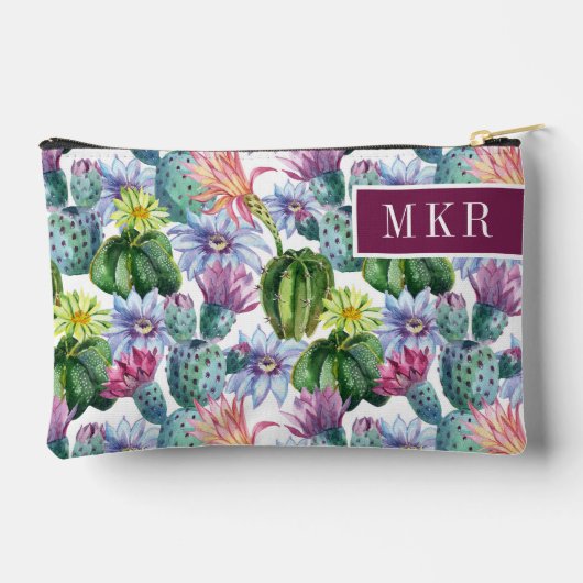 Handgeverfde Waterverf Cactus Patroon Etui (Achterkant)