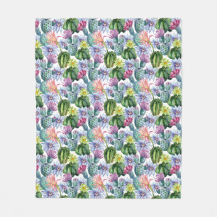 Handgeverfde Waterverf Cactus Patroon Fleece Deken
