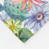 Handgeverfde Waterverf Cactus Patroon Fleece Deken (Hoek)