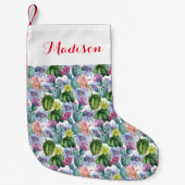 Handgeverfde Waterverf Cactus Patroon Kleine Kerstsok (Voorkant)