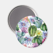 Handgeverfde Waterverf Cactus Patroon Magneet (Voorkant / Achterkant)