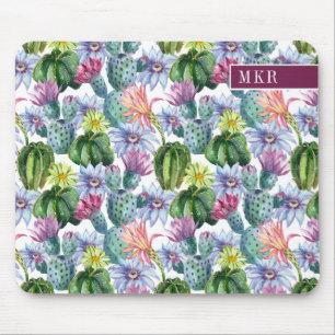 Handgeverfde Waterverf Cactus Patroon Muismat