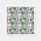 Handgeverfde Waterverf Cactus Patroon Servet (Voorkant)