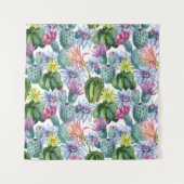 Handgeverfde Waterverf Cactus Patroon Wandkleed (Voorkant (horizontaal))