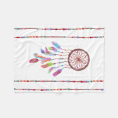 Handgeverfde Waterverf drocatcher Beads Veer Fleece Deken (Voorkant (Horizontaal))