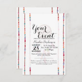 Handgeverfde Waterverf drocatcher Beads Veer Kaart (Voorkant / Achterkant)