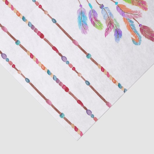 Handgeverfde Waterverf drocatcher Beads Veer Tissuepapier (Detail)