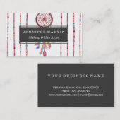 Handgeverfde Waterverf drocatcher Beads Veer Visitekaartje (Voorkant / Achterkant)