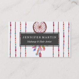 Handgeverfde Waterverf drocatcher Beads Veer Visitekaartje