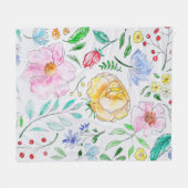 Handgeverfde Waterverf lentevloeren Fleece Deken (Voorkant (Horizontaal))