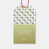 Handgeverfde Waterverf Pijn Wreater, rode bessen Cadeaulabel (Achterkant)