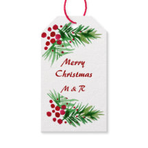 Handgeverfde Waterverf Pijn Wreater, rode bessen