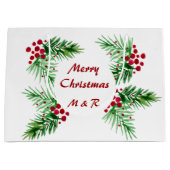 Handgeverfde Waterverf Pijn Wreater, rode bessen Groot Cadeauzakje (Voorkant)