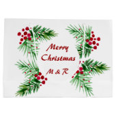 Handgeverfde Waterverf Pijn Wreater, rode bessen Groot Cadeauzakje (Achterkant)