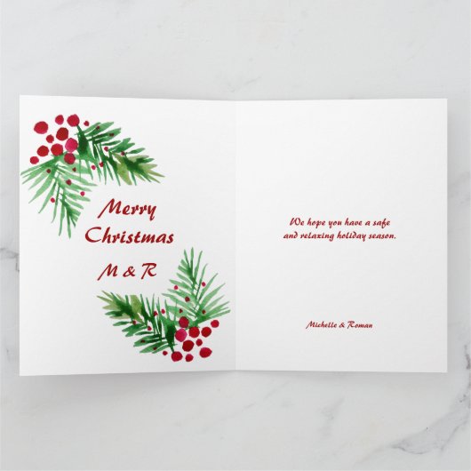 Handgeverfde Waterverf Pijn Wreater, rode bessen Kaart (Binnen)