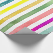 Handgeverfde Waterverf Stripes Gift Wrap Cadeaupapier (Hoek)