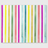 Handgeverfde Waterverf Stripes Gift Wrap Cadeaupapier (Vlak)