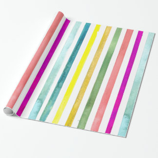 Handgeverfde Waterverf Stripes Gift Wrap Cadeaupapier