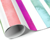 Handgeverfde Waterverf Stripes Gift Wrap Cadeaupapier (Rol Hoek)