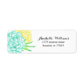 Handgeverfde Waterverven bloemen Etiket (Voorkant)